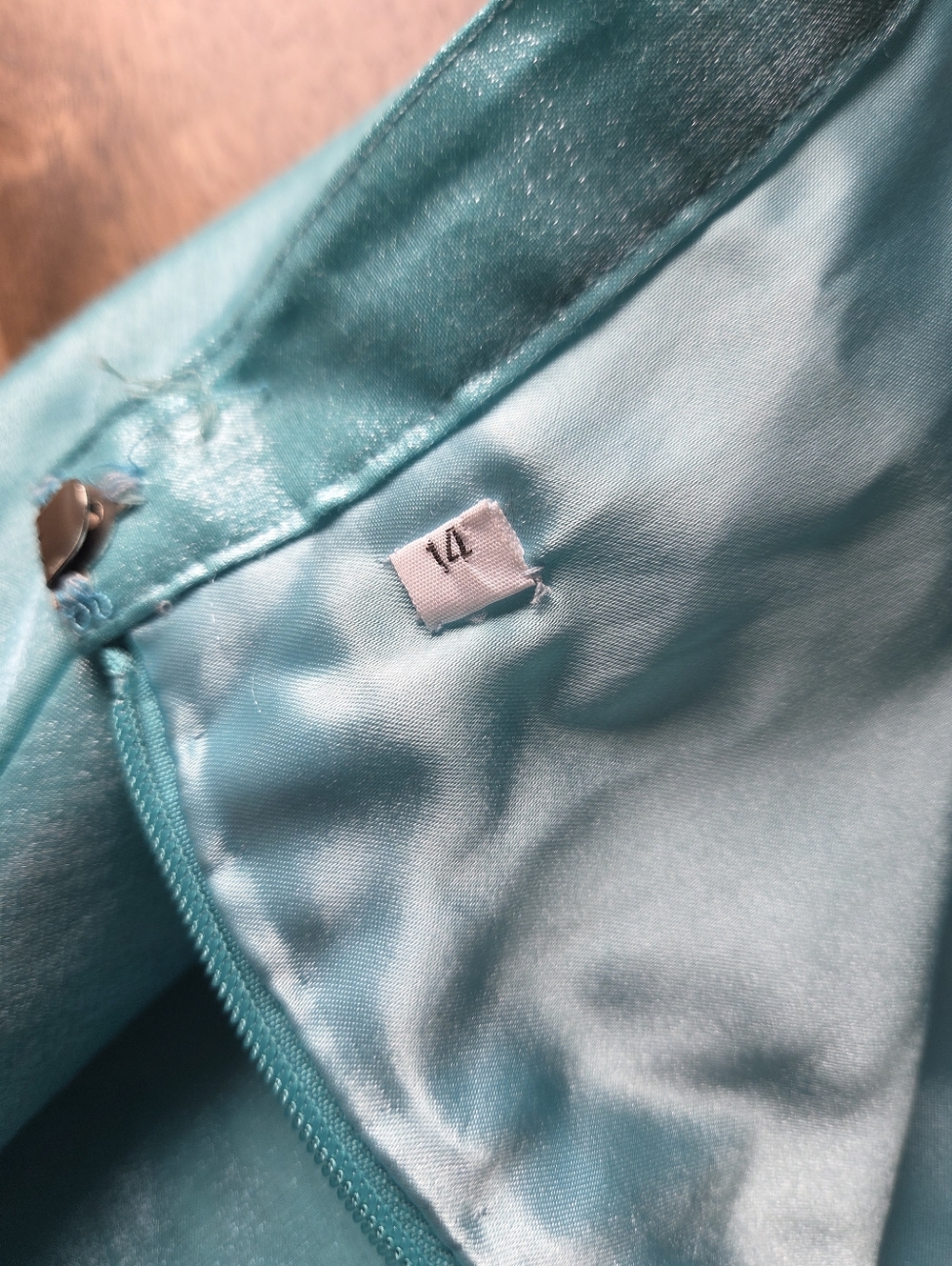 Icy Mint Turquoise Satin A-Line Maxi Skirt Frozen Princess Elsa - Picture 12 of 16
